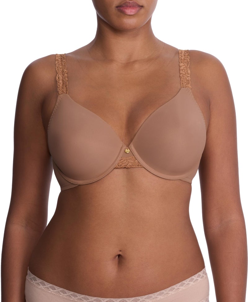 Natori Women's Body Doubles Lace Trim Full Coverage T-Shirt Bra 736037, Suntan, 34D - Image 1